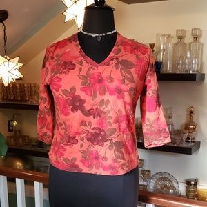 Gloria Vanderbilt Stretch V Neck Womens Tee